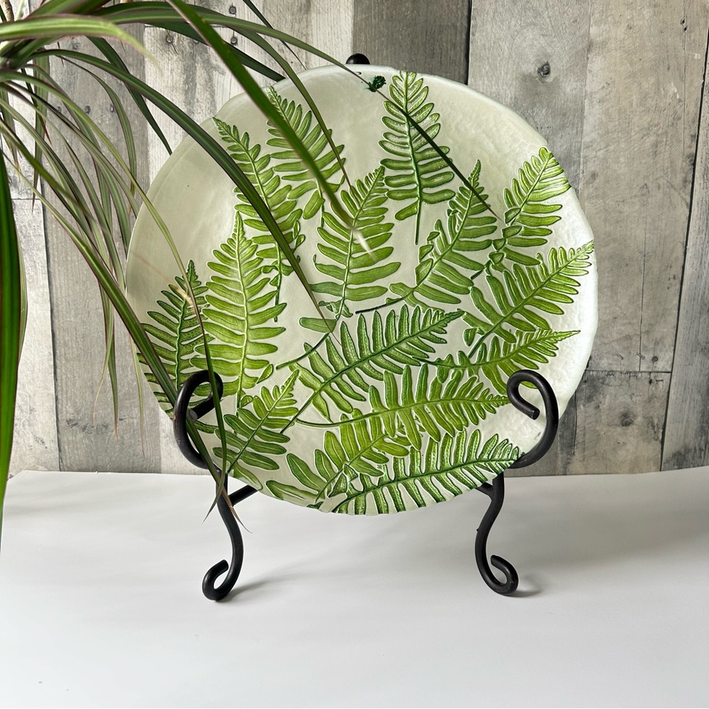 🌴Red Pomegranate FERN 13" Charger Plate